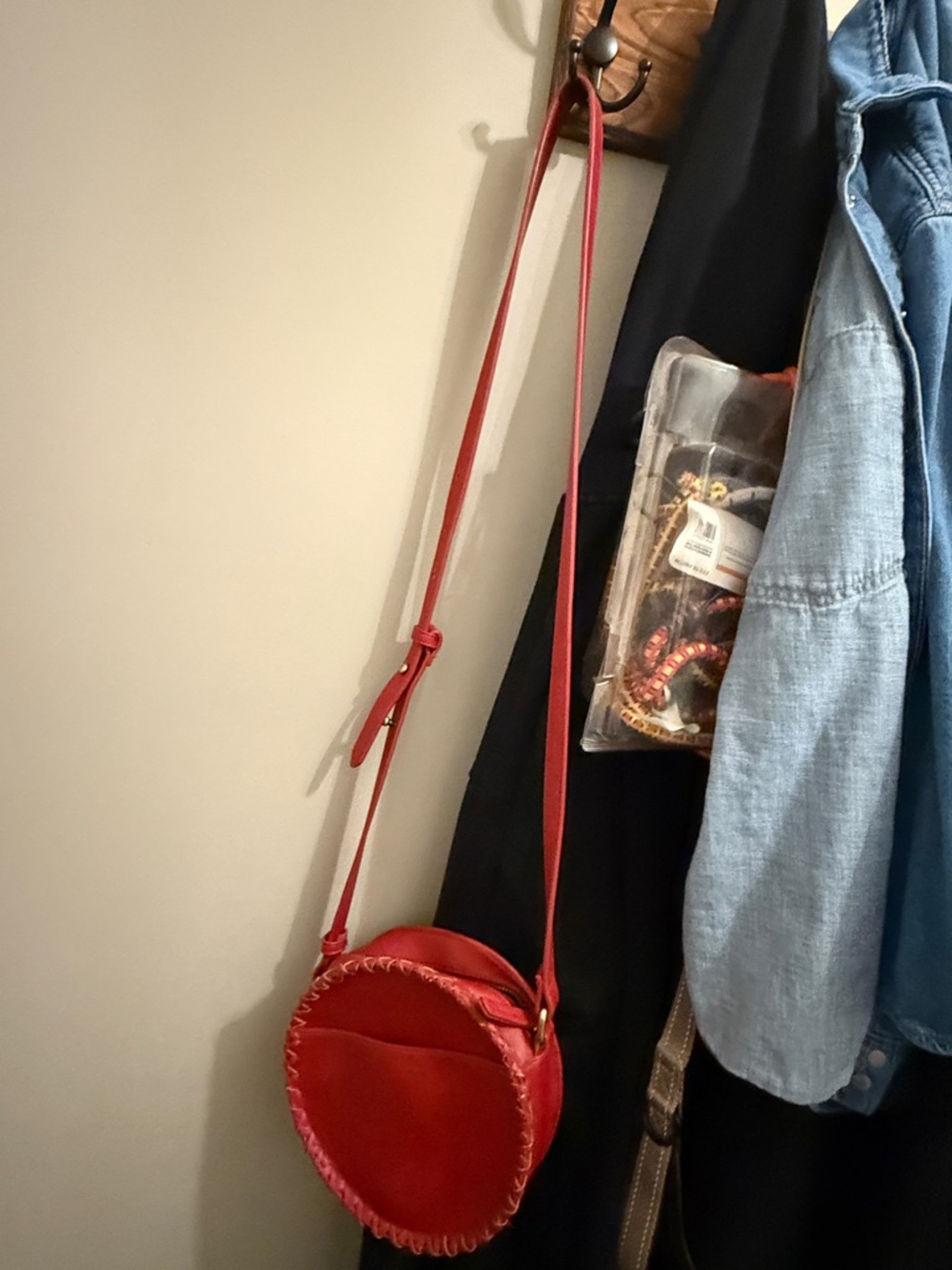 American Eagle Red Round Crossbody Bag - Women's Shoulder Purse